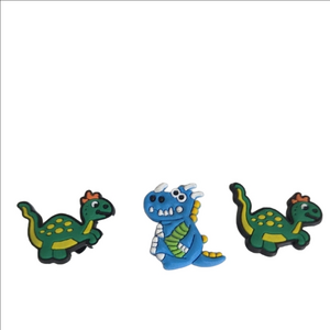 Kids Dinosaur Shoe Charms Green and Blue